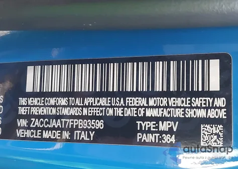 2015 Jeep Renegade Sport из США, поврежденный, VIN ZACCJAAT7FPB93596